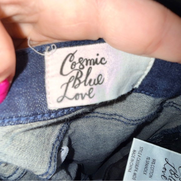 Cosmic Blue Love Women’s Dark Blue Flare Jeans Size 29 Stretch - Picture 8 of 8